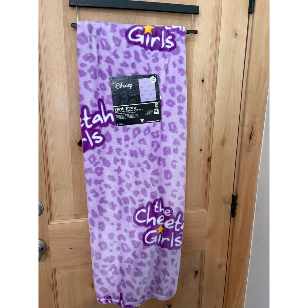 Disney The Cheetah Girls Purple Leopard Plush Throw Blanket 50"x70" NWT